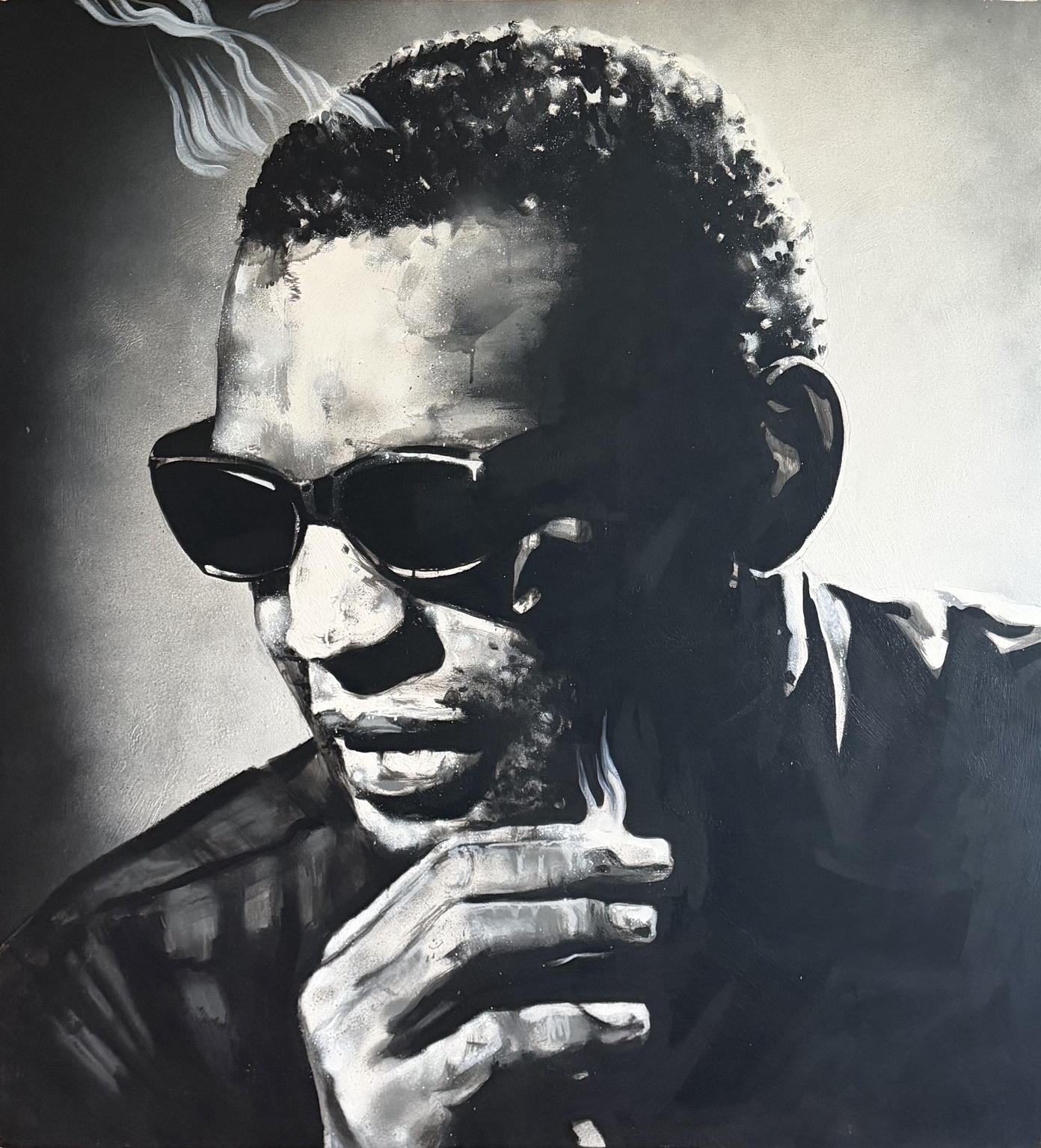 AFTER HOURS — Ray Charles, painting by Flynn