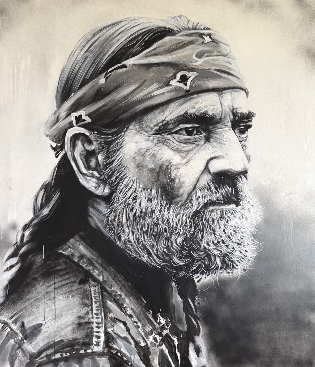 BANDANA MISFIT — Willie Nelson, painting by Flynn