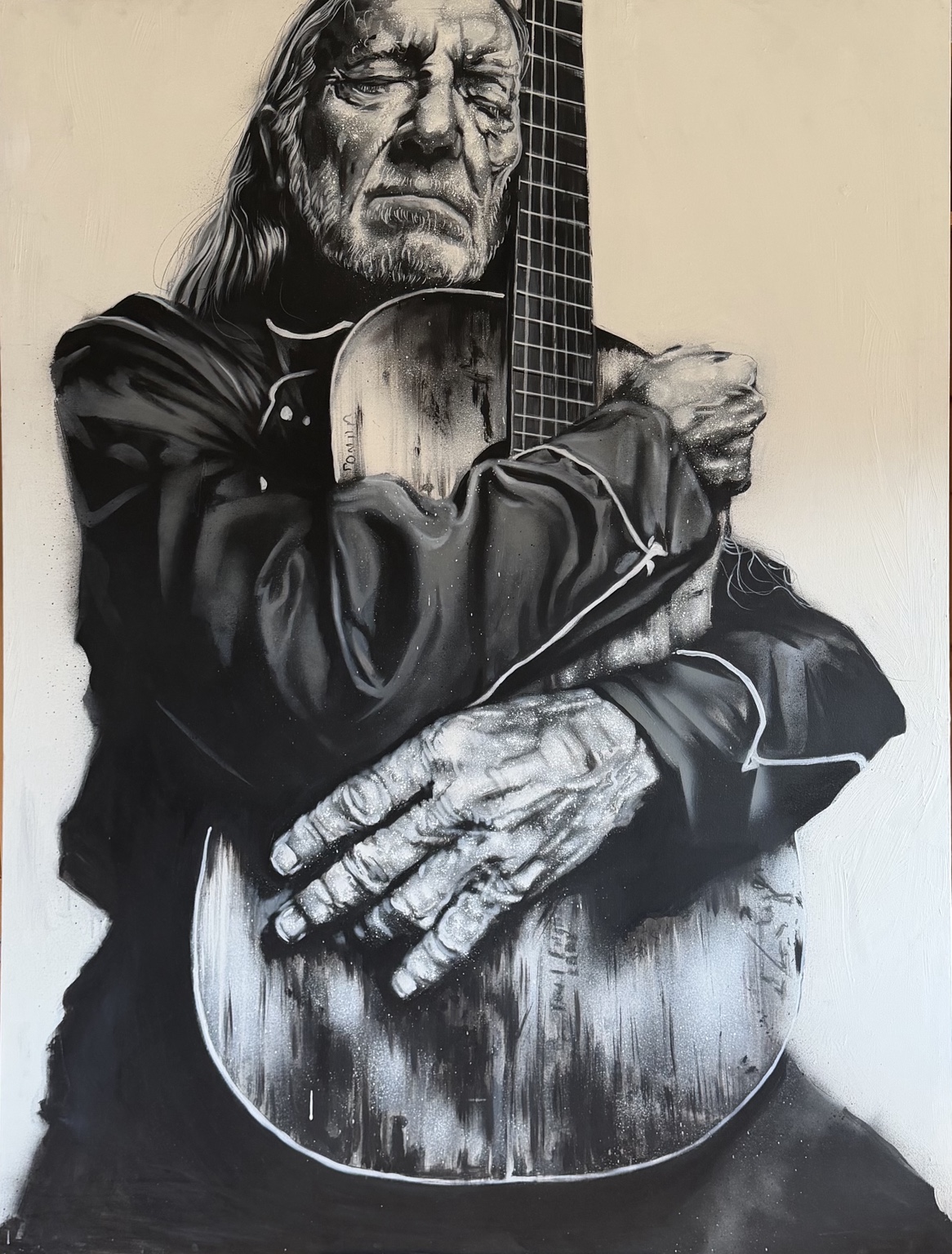 TRIGGER AND DUST — Willie Nelson, painting by Flynn